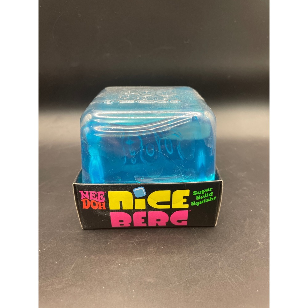 NeeDoh Nice Cube Berg Schylling Blue Solid Squish Fidget Toy Sensory Stress Cube